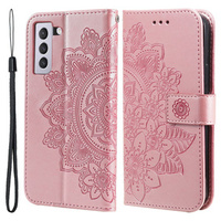 Θήκη με πτερύγιο για Samsung Galaxy S21 FE, Mandala, ροζ rose gold