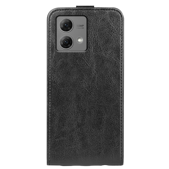 Θήκη με πτερύγιο για Motorola Moto G84, Flip, μαύρη
