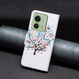 Θήκη με πτερύγιο για Motorola Edge 40 5G, Wallet, colorful tree, λευκή