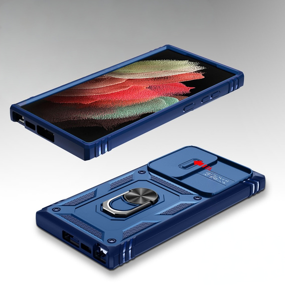 Θήκη για Samsung Galaxy S24 Ultra, CamShield Slide, μπλε