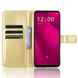 Θήκη με πτερύγιο για T Phone 2 Pro 5G, Crazy Horse Wallet, χρυσή