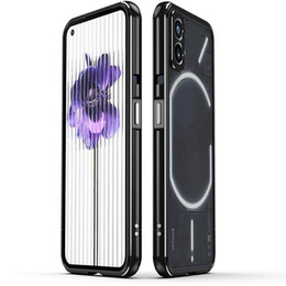 Θήκη για Nothing Phone 2a, Armor Bumper, με κάλυμμα φακού, μαύρο / ασημί