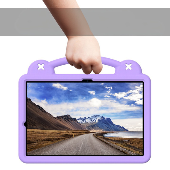 Παιδική θήκη για Samsung Galaxy Tab S10+ Plus, Cute Patterns, με βάση, μωβ