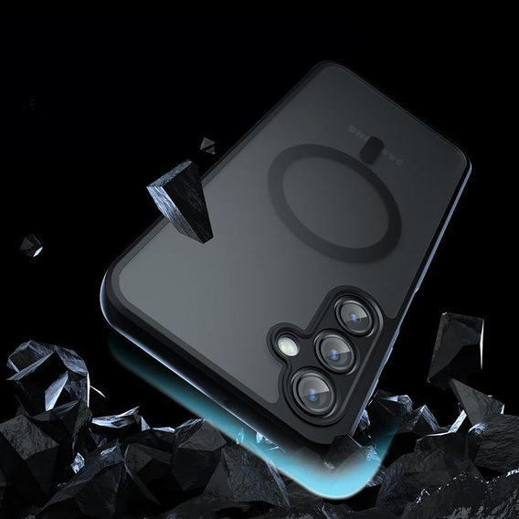 Θήκη για Samsung Galaxy A35 4G/5G, για MagSafe, ERBORD Μatt Case, μαύρη + Γυαλί οθόνης