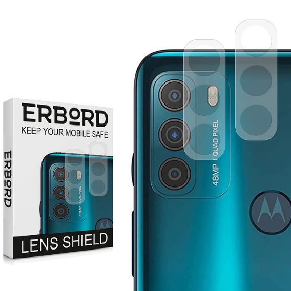 2x ERBORD μετριασμένο γυαλί για την κάμερα για να Motorola Moto G50