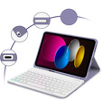 Θήκη με φωτιζόμενο πληκτρολόγιο bluetooth για iPad 10.9 2022 (10 gen.), μωβ