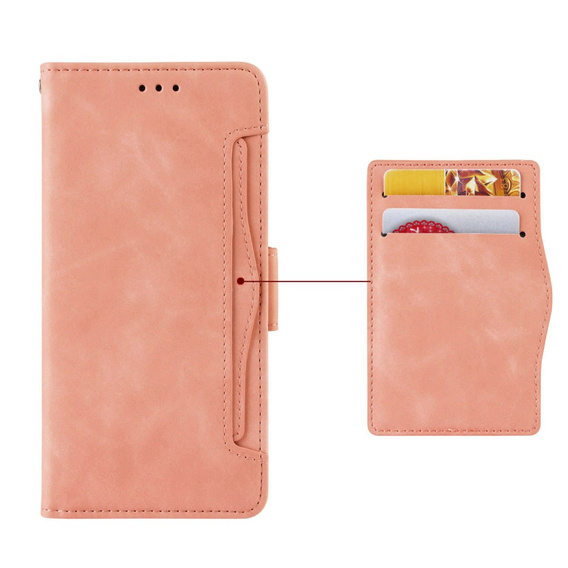 Θήκη με πτερύγιο για Motorola Moto G86 5G, Card Slot, ροζ