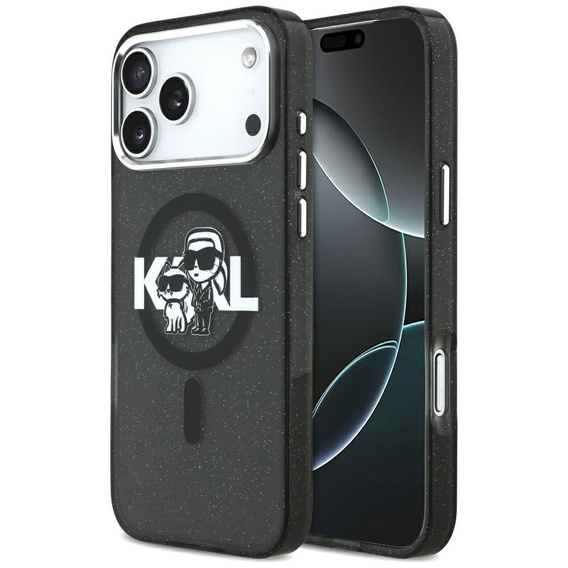 Θήκη Karl Lagerfeld IML Glitter Karl & Choupette Sketch Logo MagSafe για iPhone 17 Pro Max