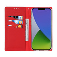 Θήκη με πτερύγιο για iPhone 15, Litchi Skin Grain, μαύρη