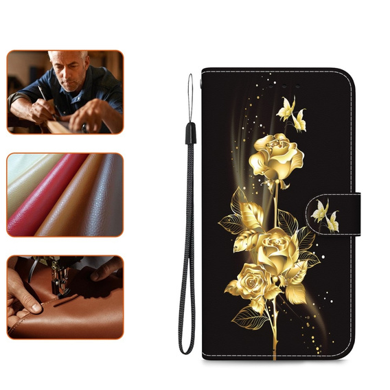 Θήκη με πτερύγιο για Infinix Hot 40i, Wallet, Butterfly rose