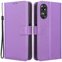 Θήκη με πτερύγιο για Oppo A17, Wallet Smart Magnet, μωβ