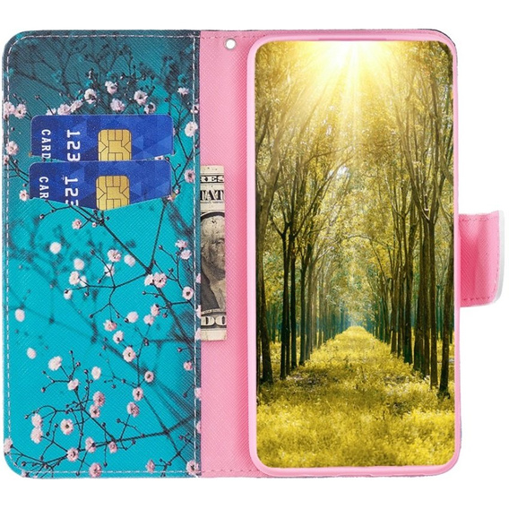 Θήκη με πτερύγιο για Nokia G22, Wallet, Sakura, μπλε