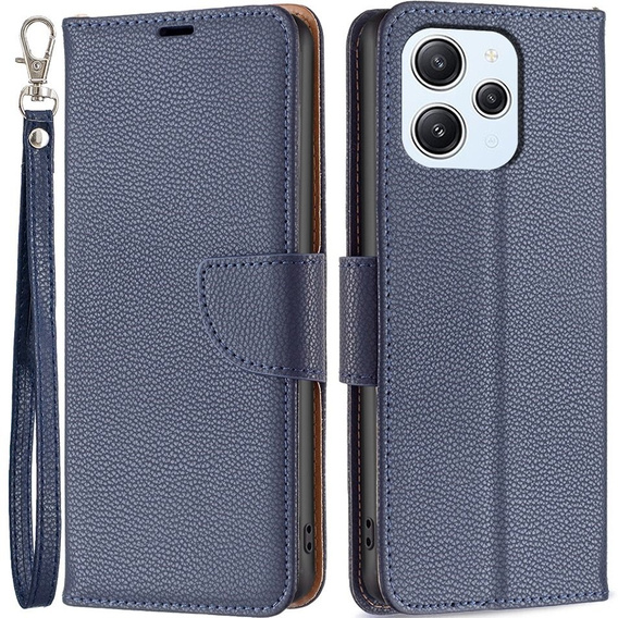 Θήκη με πτερύγιο για Xiaomi Redmi 12 4G, Wallet Litchi Magnet, σκούρο μπλε