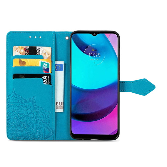 Θήκη με πτερύγιο για Motorola Moto G31 / G41, Mandala, μπλε