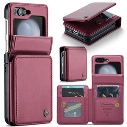 CASEME flip case για Samsung Galaxy Z Flip5 5G, Litchi Wallet, κόκκινη