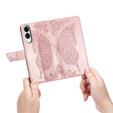 Θήκη με πτερύγιο για Samsung Galaxy S25 Edge, Butterfly, ροζ rose gold
