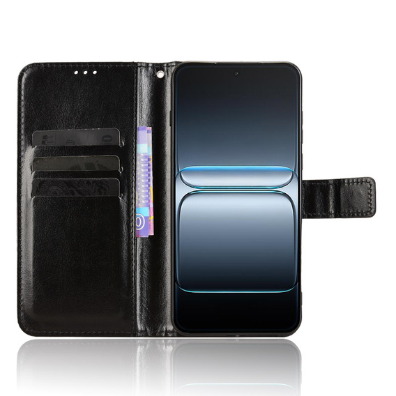 Θήκη με πτερύγιο για OnePlus Nord 5, Crazy Horse Wallet, μαύρη
