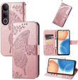 Θήκη με πτερύγιο για Vivo V50 Lite 4G / 5G, Butterfly, ροζ rose gold
