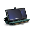θήκη CASEME για Samsung Galaxy S24 FE, RFID Leather Wallet, με λουράκι ώμου, πράσινη