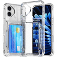 Θήκη για iPhone 16, Card Holder Kickstand, διαφανής