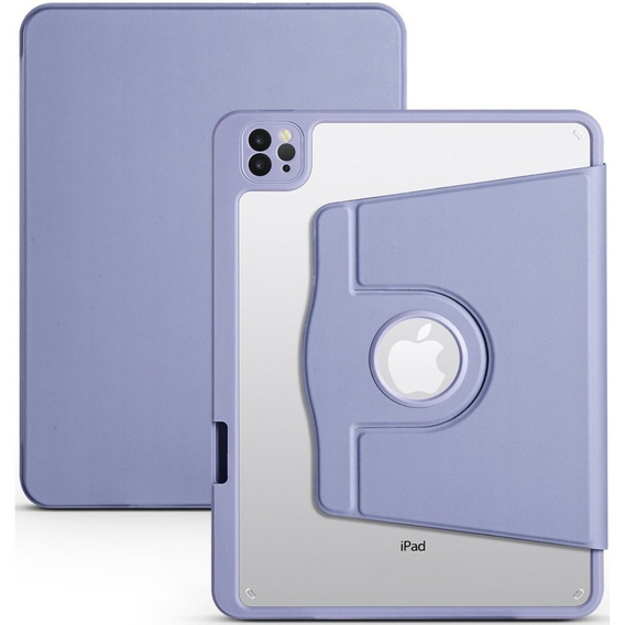 Θήκη για iPad Pro 11" 2022/2021/2020 (4/3/2 gen.), με υποδοχή γραφίδας, περιστρεφόμενη κατά 360°, μωβ