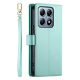 Θήκη με πτερύγιο για Xiaomi 14T Pro, Wallet Zipper Pocket, πράσινη