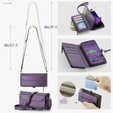 θήκη CASEME για Samsung Galaxy S24 FE, RFID Leather Wallet, με λουράκι ώμου, μωβ