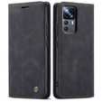θήκη CASEME για Xiaomi 12T / 12T Pro, Leather Wallet Case, μαύρη
