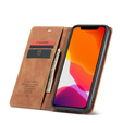 θήκη CASEME για iPhone 11, Leather Wallet Case, καφέ