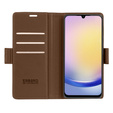 Θήκη για Samsung Galaxy A25 5G, ERBORD Glossy Litchi, πορτοφόλι με πτερύγιο, καφέ