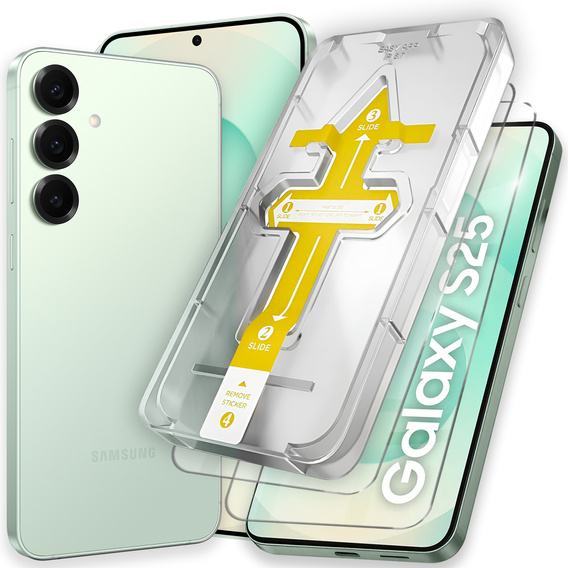 2x Μετριασμένο γυαλί για Samsung Galaxy S24+ Plus / S25+ Plus, ERBORD 9H Easy App