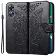 Θήκη με πτερύγιο για Oppo A17, Butterfly, μαύρη