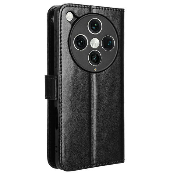 Θήκη με πτερύγιο για Oppo Find X8 Pro, Crazy Horse Wallet, μαύρη