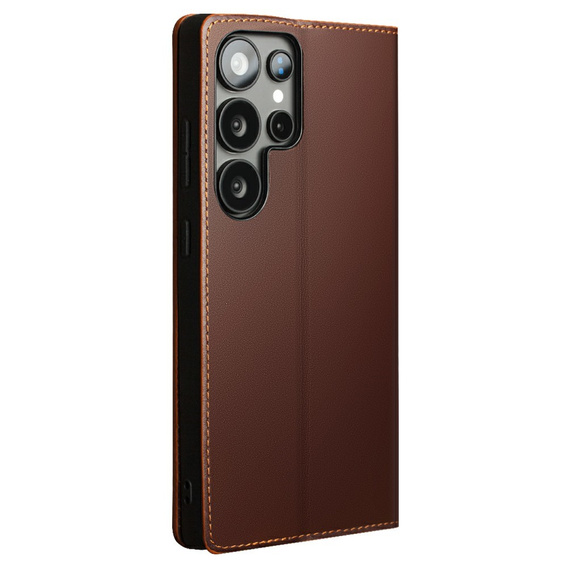 θήκη flip για Samsung Galaxy S25 Ultra, QIALINO Leather Wallet, μαύρη