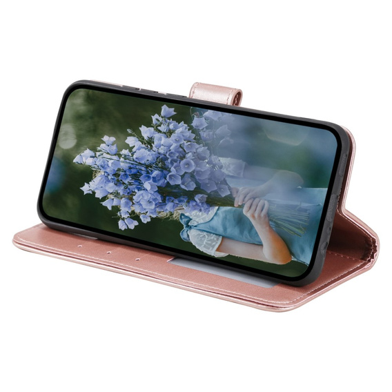 Θήκη με πτερύγιο για Oppo A17, Mandala, ροζ rose gold