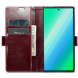 Θήκη με πτερύγιο για Samsung Galaxy S23 Ultra, ERBORD Waxy Wallet, κόκκινη