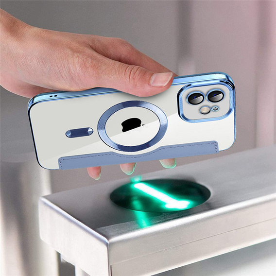 Θήκη με πτερύγιο για iPhone 11, RFID Wallet MagSafe CamShield, μπλε