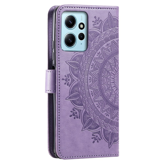 Θήκη με πτερύγιο για Xiaomi Redmi Note 12 4G, Mandala, μωβ