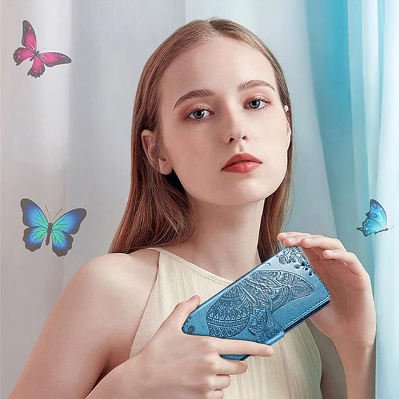 Θήκη με πτερύγιο για Motorola Edge 60 / 60 Fusion, Butterfly, μπλε
