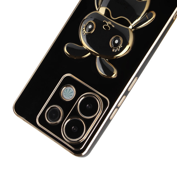 Θήκη για Xiaomi Redmi Note 13 Pro 5G, Rabbit, μαύρη + μετριασμένο γυαλί 9H