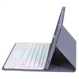 Θήκη με φωτιζόμενο πληκτρολόγιο bluetooth touchpad για iPad 10.9" 2022 (10 gen.), μωβ
