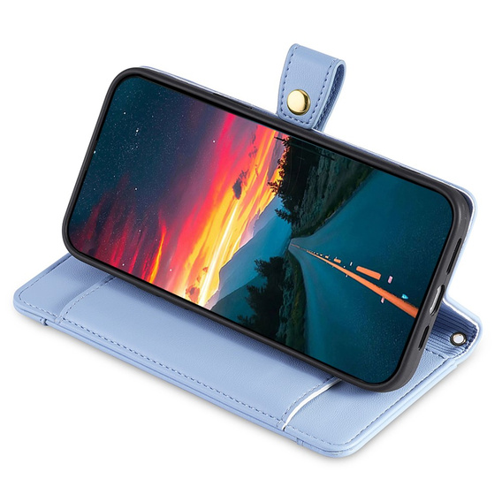 Θήκη με πτερύγιο για Realme 14 Pro+ 5G, Wallet Zipper Pocket, μπλε