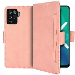 Θήκη με πτερύγιο για Oppo Reno5 Lite, Card Slot, ροζ
