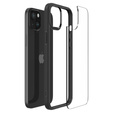 θήκη Spigen για iPhone 15, Ultra Hybrid, μαύρη + μετριασμένο γυαλί 9H