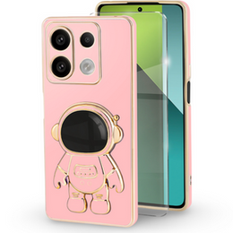 θήκη για το Xiaomi Redmi Note 13 Pro 5G, Astronaut, ροζ + μετριασμένο γυαλί 9H