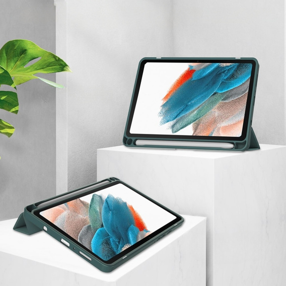 Θήκη για Samsung Galaxy Tab A9, Smartcase Hybrid, με χώρο για γραφίδα, σκούρα πράσινη