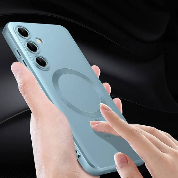 Θήκη για Samsung Galaxy A56, ColorMag, για MagSafe, μπλε + γυαλί 9H, μετριασμένο