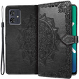 Θήκη με πτερύγιο για Motorola Moto G54 5G, Mandala, μαύρη