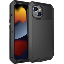 Θήκη για iPhone 15, θωρακισμένη, με ενσωματωμένο γυαλί, μαύρη