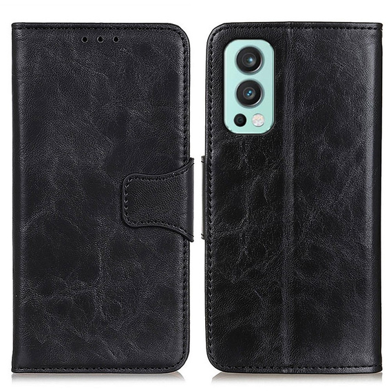 Θήκη με πτερύγιο για OnePlus Nord 2 5G, Split Leather Wallet, μαύρη